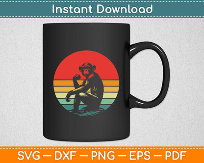 Retro Vintage Chimp Wild Zoo Animal Svg Digital Cutting File