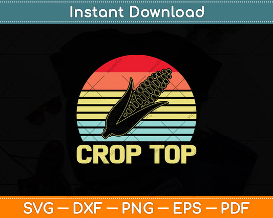 Retro Vintage Corn Crop Top Svg Digital Cutting File