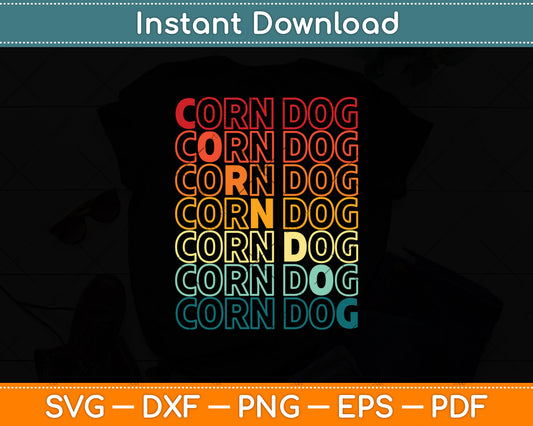 Retro Vintage Corn Dog Svg Digital Cutting File
