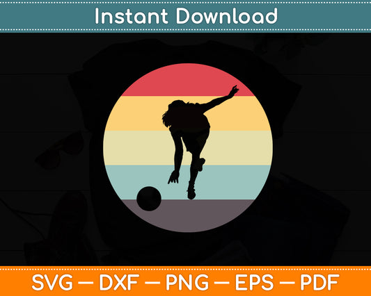 Retro Vintage Distressed Bowling Svg Png Dxf Digital Cutting File