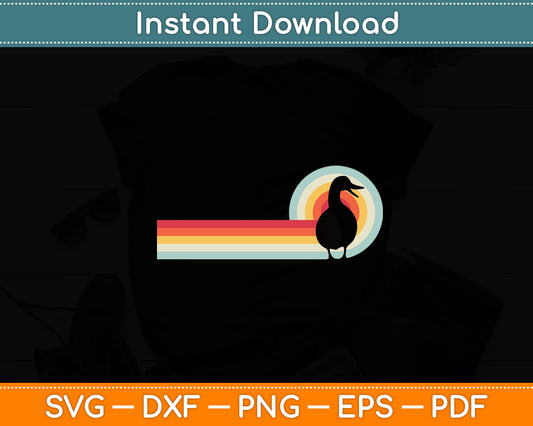 Retro Vintage Duck Lover Svg Png Dxf Digital Cutting File
