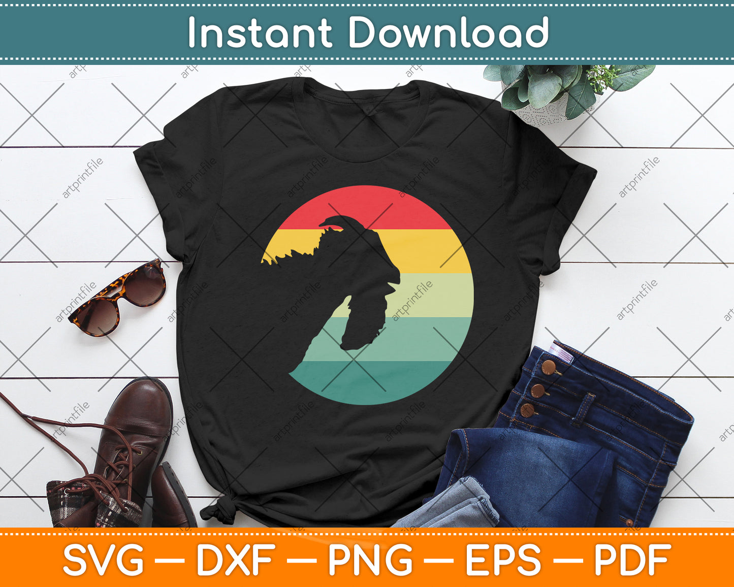 Vintage Retro Goat Svg Digital Cutting File