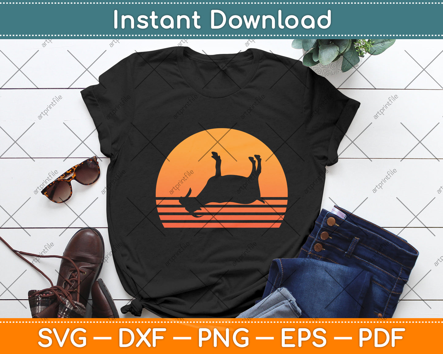 Retro Vintage Goat Svg Digital Cutting File