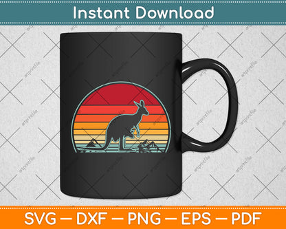 Retro Vintage Kangaroo Svg Png Dxf Digital Cutting File