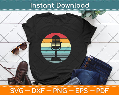 Vintage Retro Microphone Svg Png Dxf Digital Cutting File