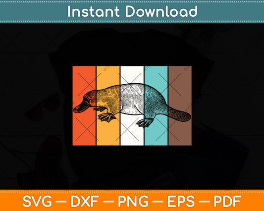 Retro Vintage Platypus Svg Png Dxf Digital Cutting File