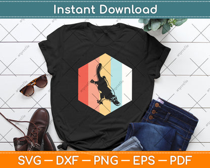 Retro Vintage Platypus Svg Png Dxf Digital Cutting File