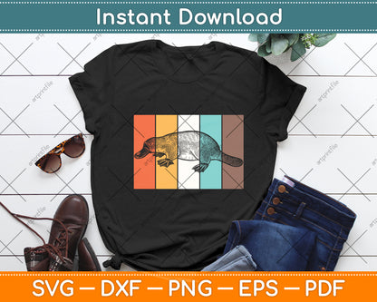 Retro Vintage Platypus Svg Png Dxf Digital Cutting File