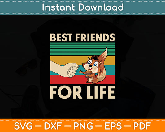 Retro Vintage Squirrel Best Friend For Life Fist Bump Svg Digital Cutting File