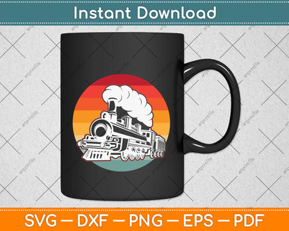 Retro Vintage Train Svg Png Dxf Digital Cutting File