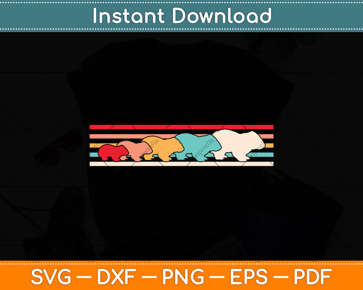 Retro Wombat Vintage Lover Svg Png Dxf Digital Cutting File