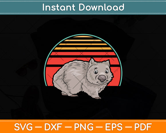 Retro Wombat Vintage Svg Png Dxf Digital Cutting File