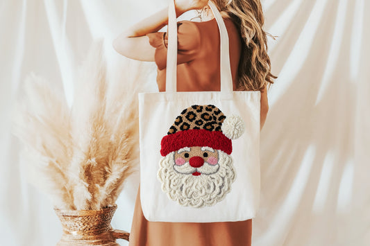 Retro Crochet Santa Claus Faux Yarn PNG Sublimation