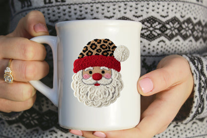 Retro Crochet Santa Claus Faux Yarn PNG Sublimation