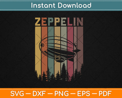 Retro Zeppelin 70s 80s Dirigible Airship Zeppelin Svg Digital Cutting File