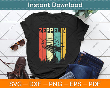 Retro Zeppelin 70s 80s Dirigible Airship Zeppelin Svg Design Digital Cutting File