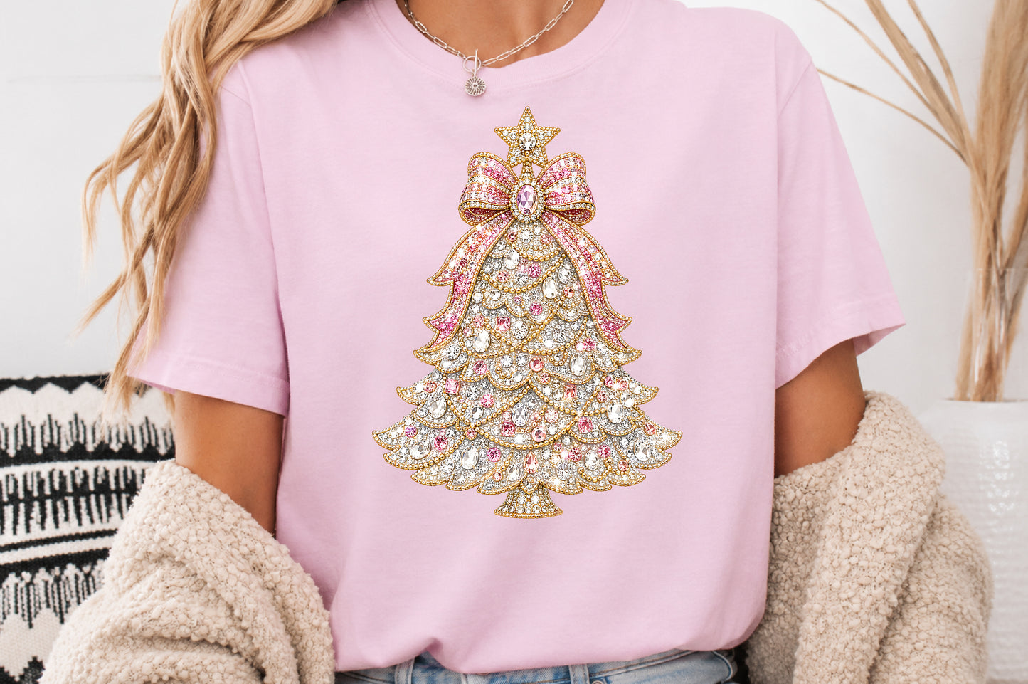 Rhinestone Christmas Tree PNG Sublimation Design