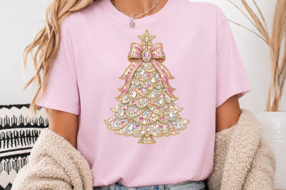 Rhinestone Christmas Tree PNG Sublimation Design