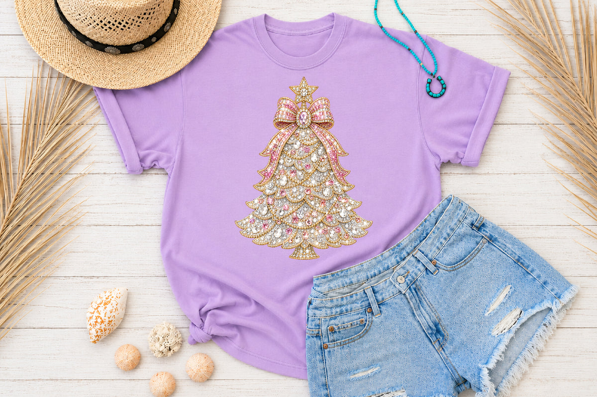 Rhinestone Christmas Tree PNG Sublimation Design