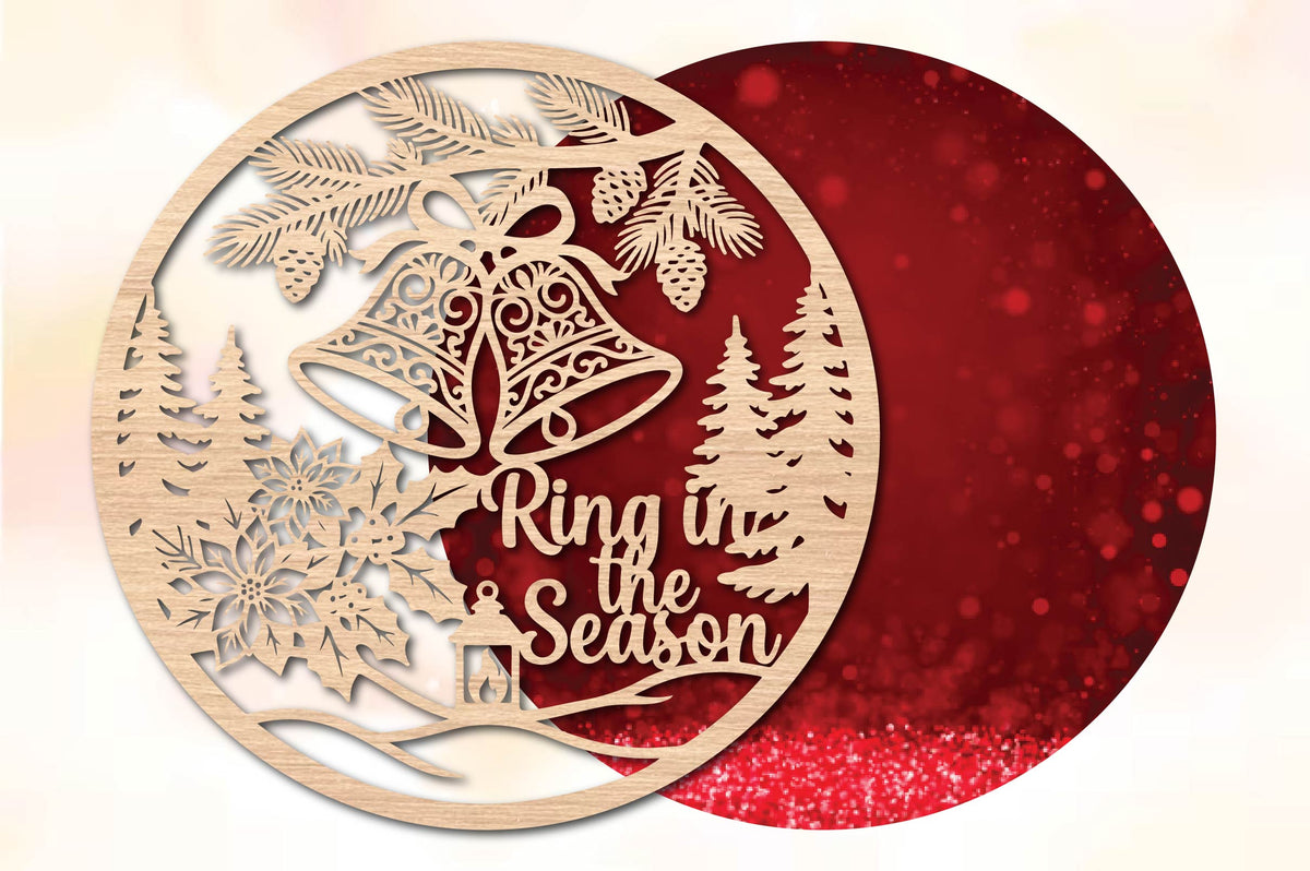 Ring in the Season Christmas Bells Laser Cut SVG