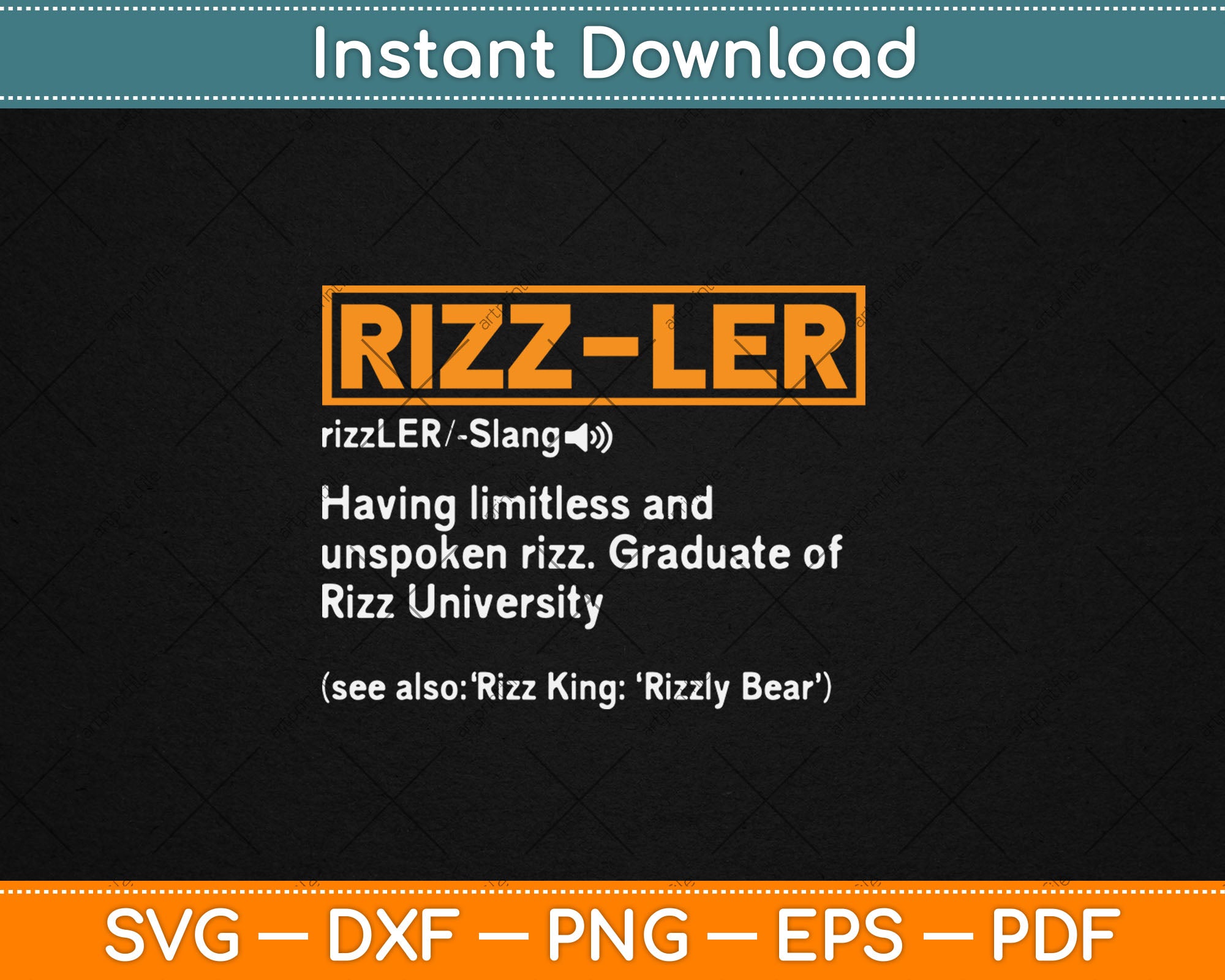 The Rizzler Words Rizzler Definition Funny Meme Quote Gen Z Rizz Up Svg Cutting File ...