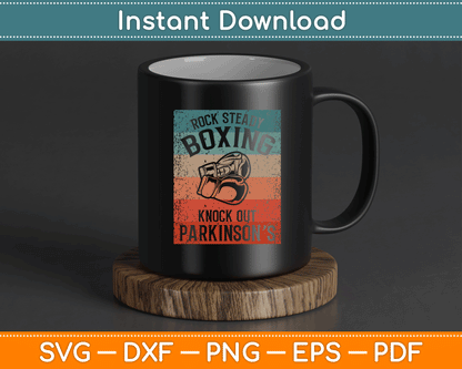 Rock Steady Boxing Knock Out Parkinson’s Awareness SVG Digital Cutting File
