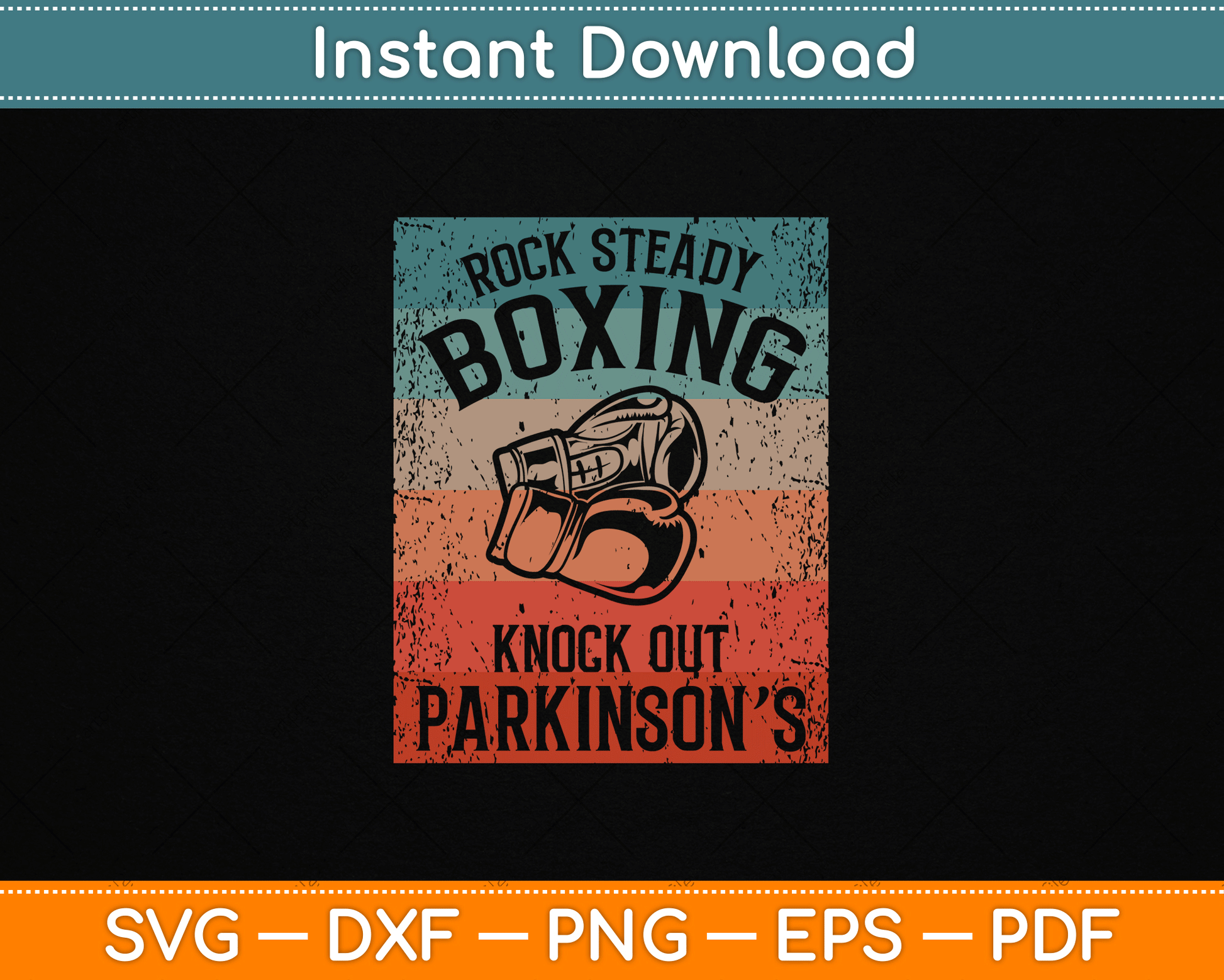 Rock Steady Boxing Knock Out Parkinson’s Awareness SVG File