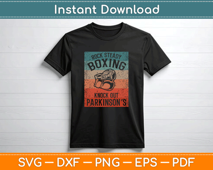 Rock Steady Boxing Knock Out Parkinson’s Awareness SVG PNG Files
