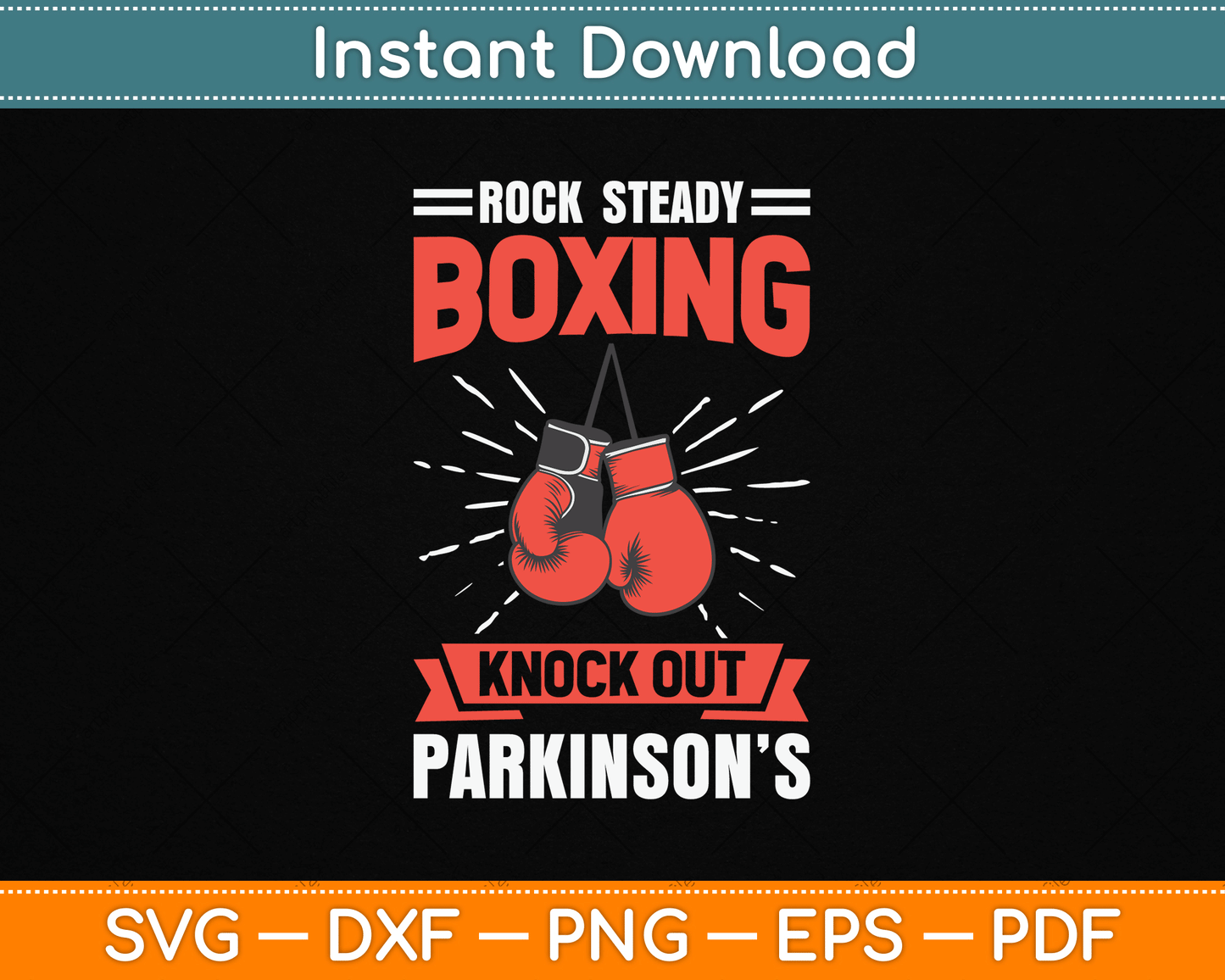 Rock Steady Boxing Knock Out Parkinson’s Boxer SVG File