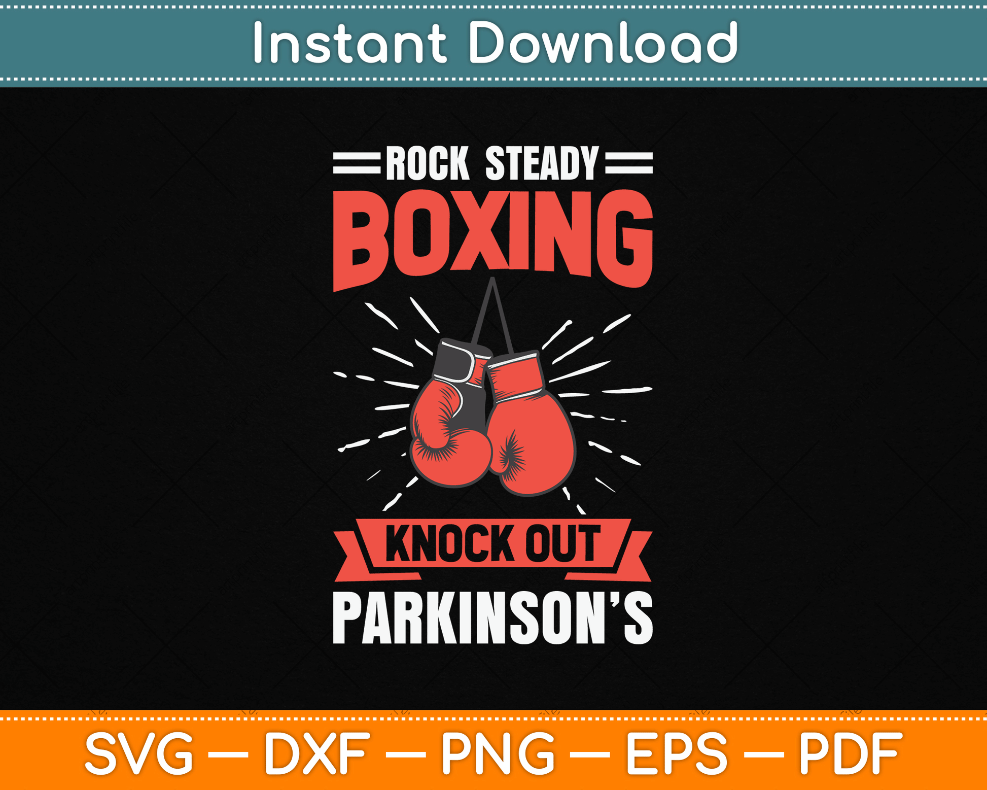 Rock Steady Boxing Knock Out Parkinson’s Boxer SVG File