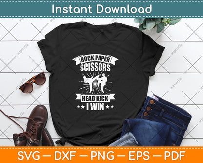Rock Paper Scissors Headkick Win Funny Taekwondo Karate Svg Png Dxf Digital Cutting File