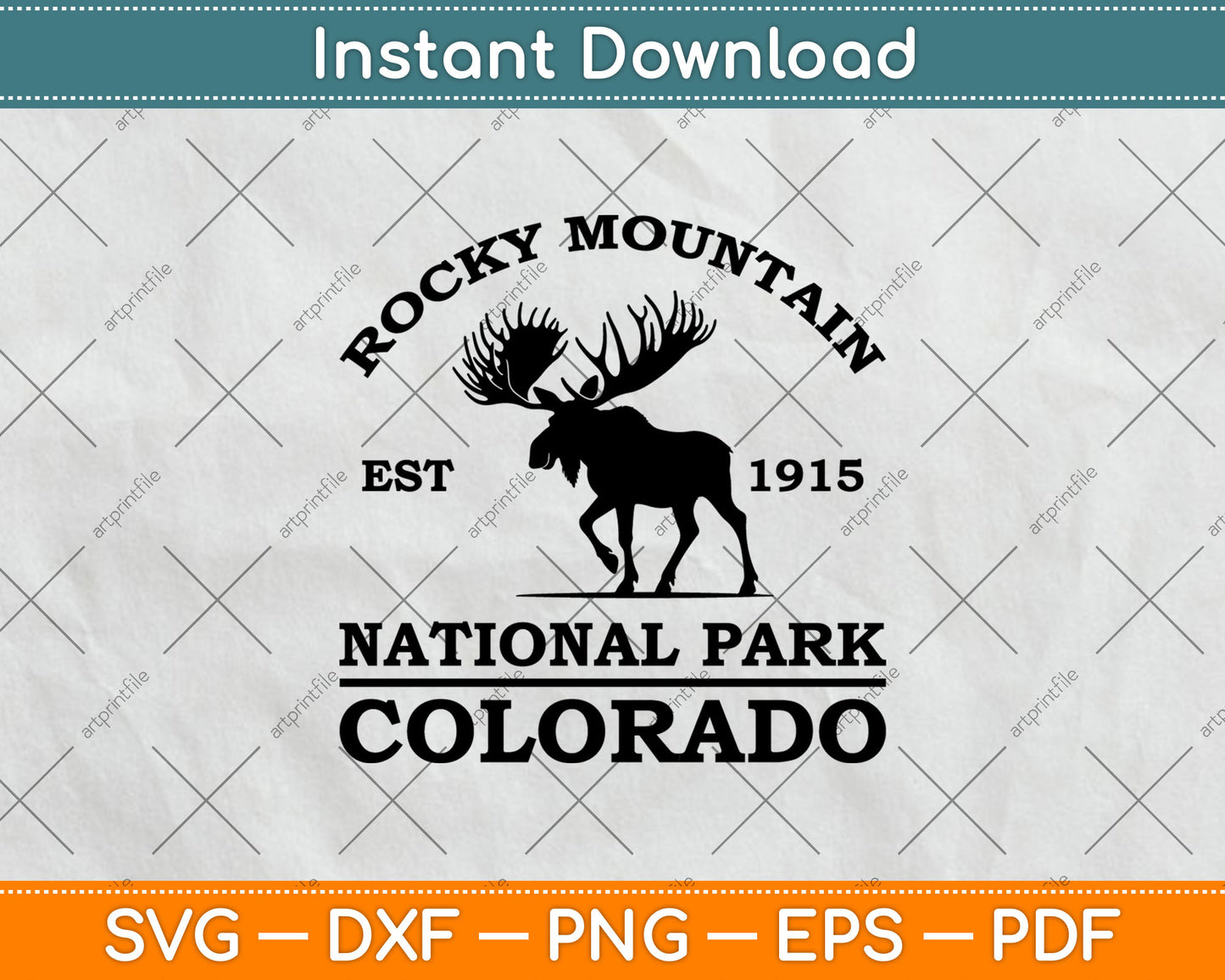 Rocky Mountain National Park Colorado Moose Svg Digital Cutting File