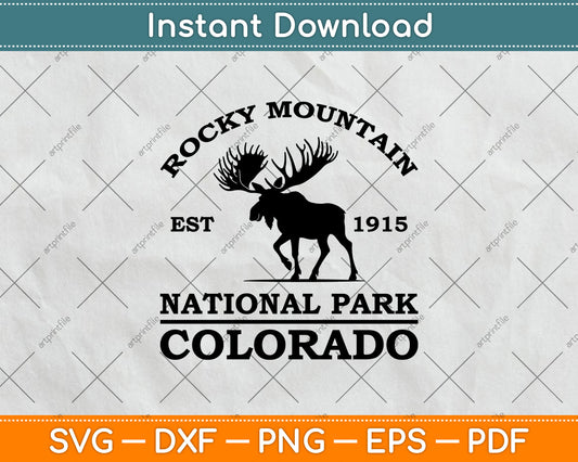Rocky Mountain National Park Colorado Moose Svg Digital Cutting File