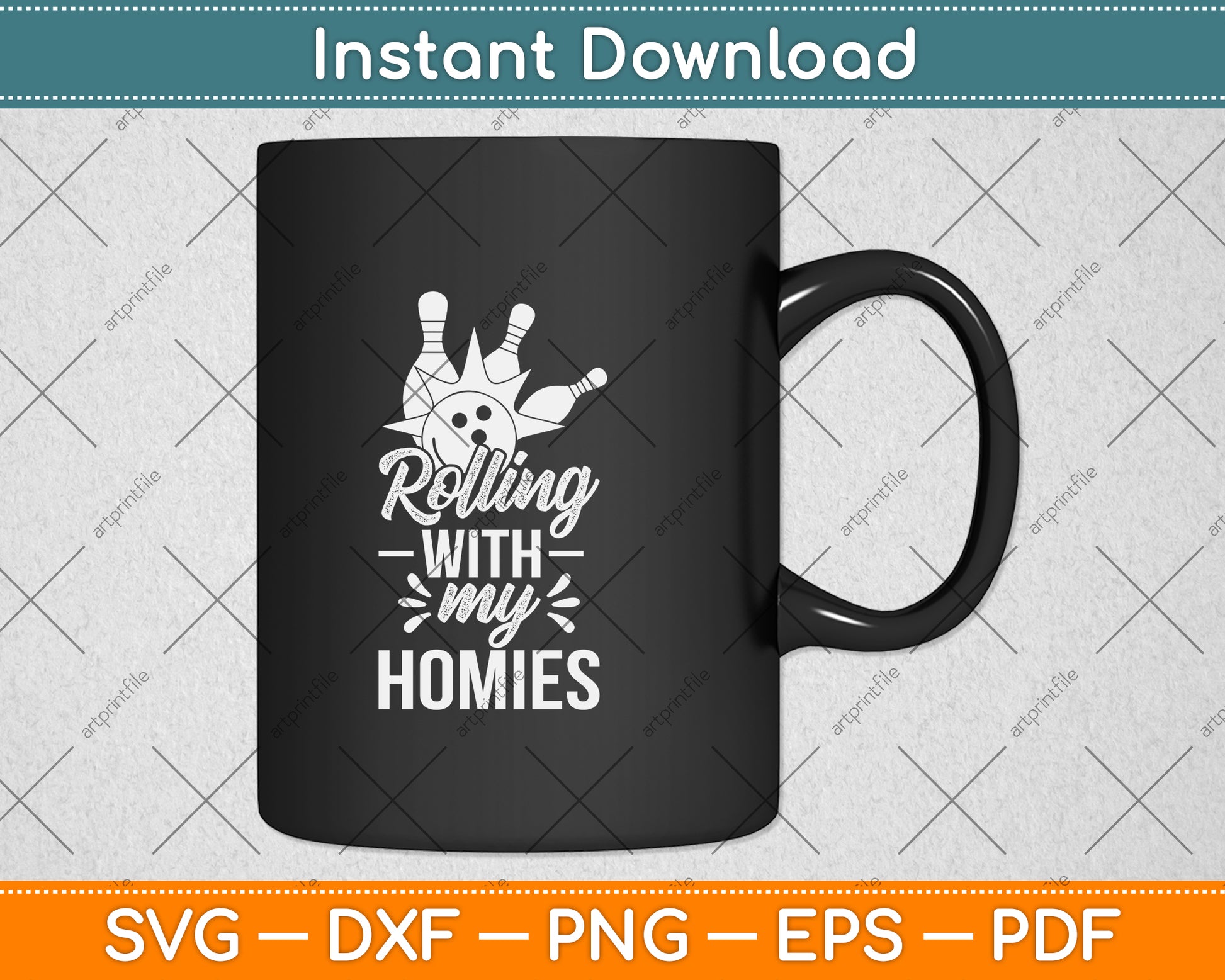 Rollin With My Homies Retro Bowling Svg Png Dxf Digital Cutting File