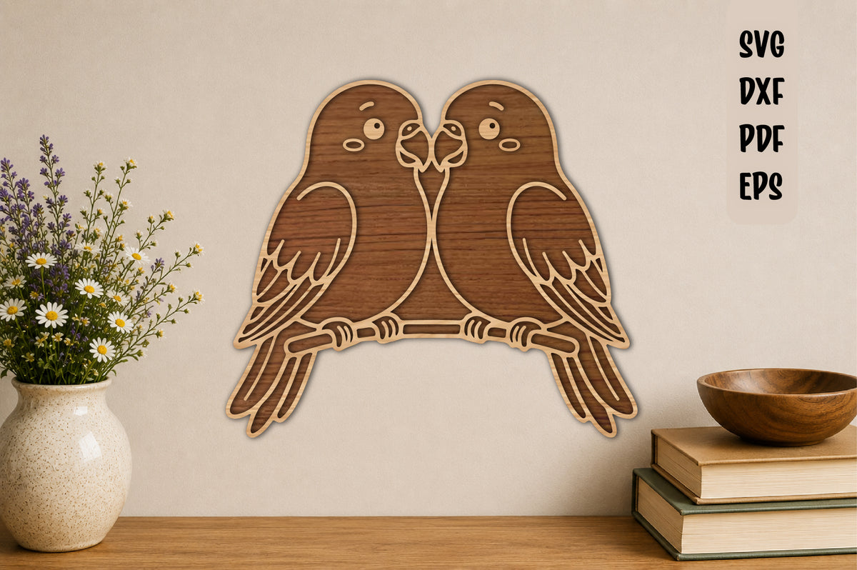 Romantic Birds Laser Cut SVG
