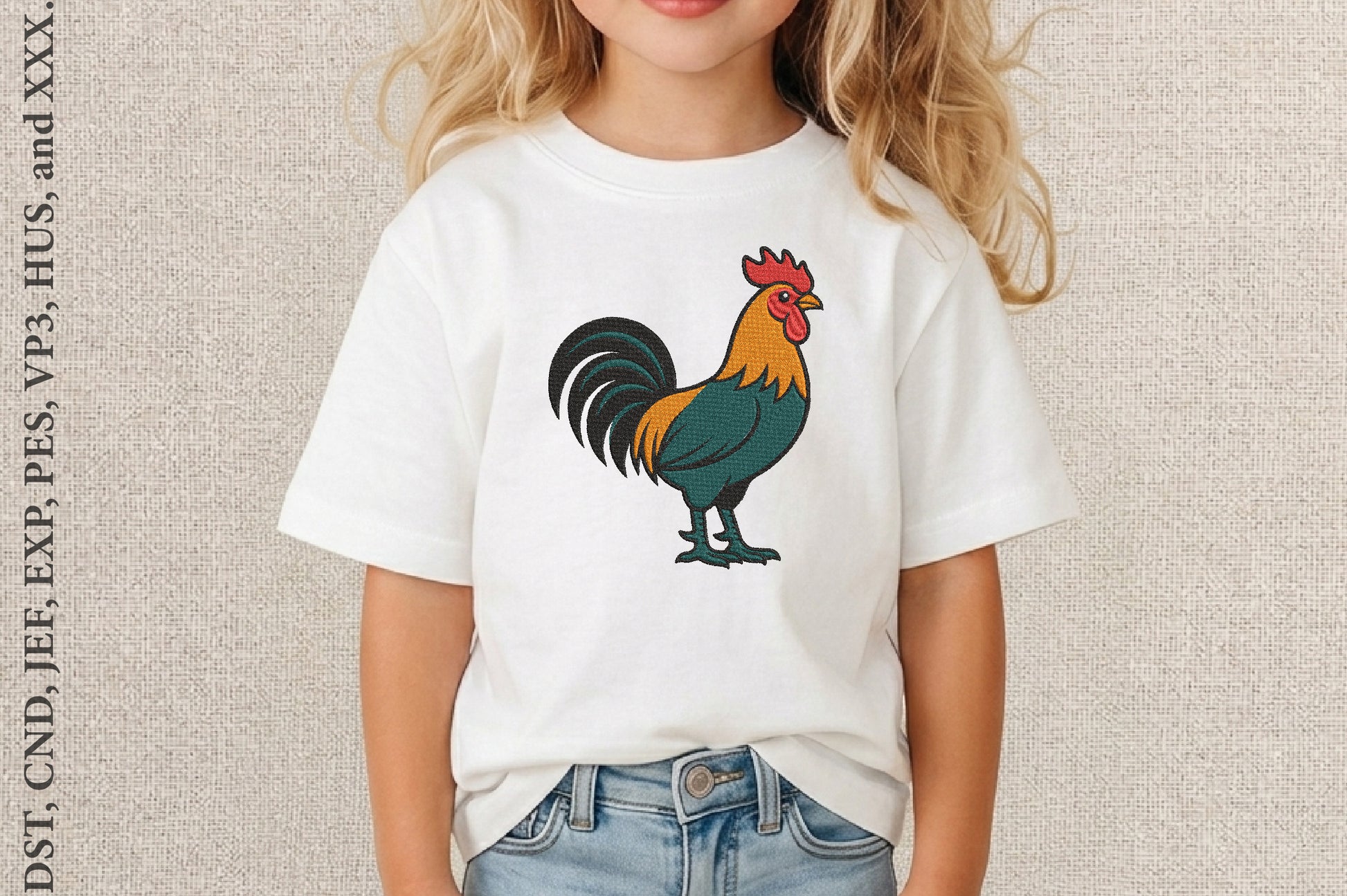 Rooster Animal Embroidery Designs – Farm Rooster Machine Embroidery Pattern, Cute Country Chicken Embroidery Design