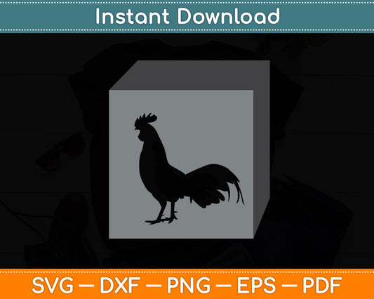 Rooster Cock Block Svg Png Dxf Digital Cutting File