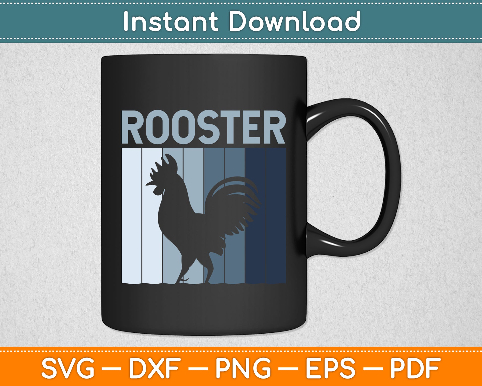 Rooster Vintage Retro Svg Digital Cutting File