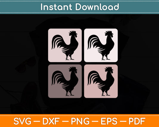 Rooster Vintage Retro Farming Animal Funny Svg Digital Cutting File