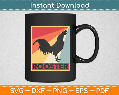 Rooster Vintage Retro Svg Digital Cutting File