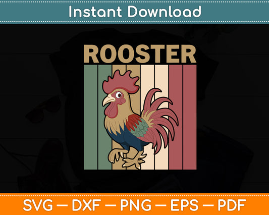 Rooster Vintage Retro Style Svg Digital Cutting File