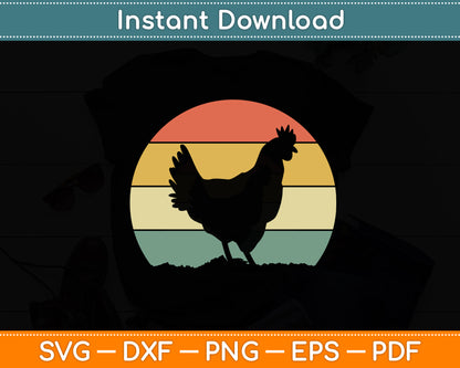 Rooster Vintage Retro Style Svg Png Dxf Digital Cutting File