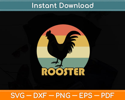 Rooster Vintage Retro Style Svg Png Dxf Digital Cutting File