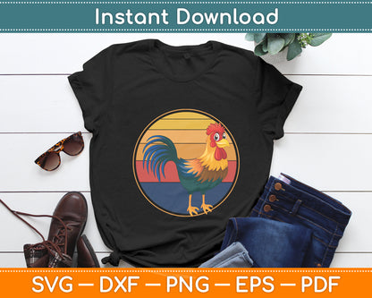 Rooster Vintage Retro Style Svg Png Dxf Digital Cutting File