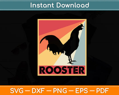 Rooster Vintage Retro Svg Digital Cutting File