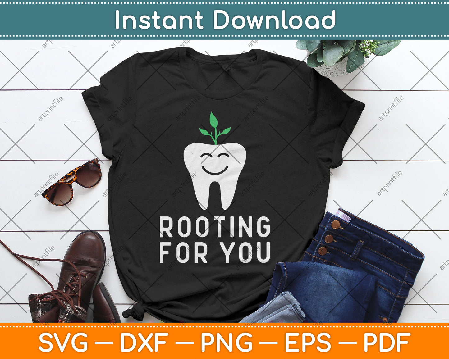 Rooting for You Funny Dentist Svg Digital Cutting File