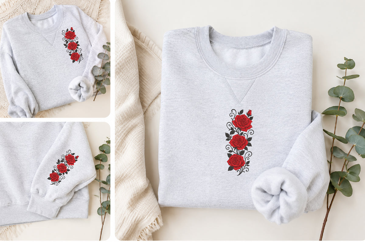Red Rose Embroidery Design
