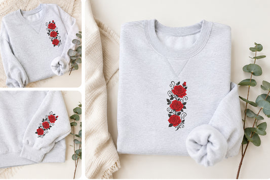 Red Rose Embroidery Design