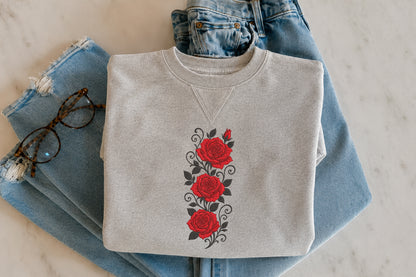 Red Rose Embroidery Design