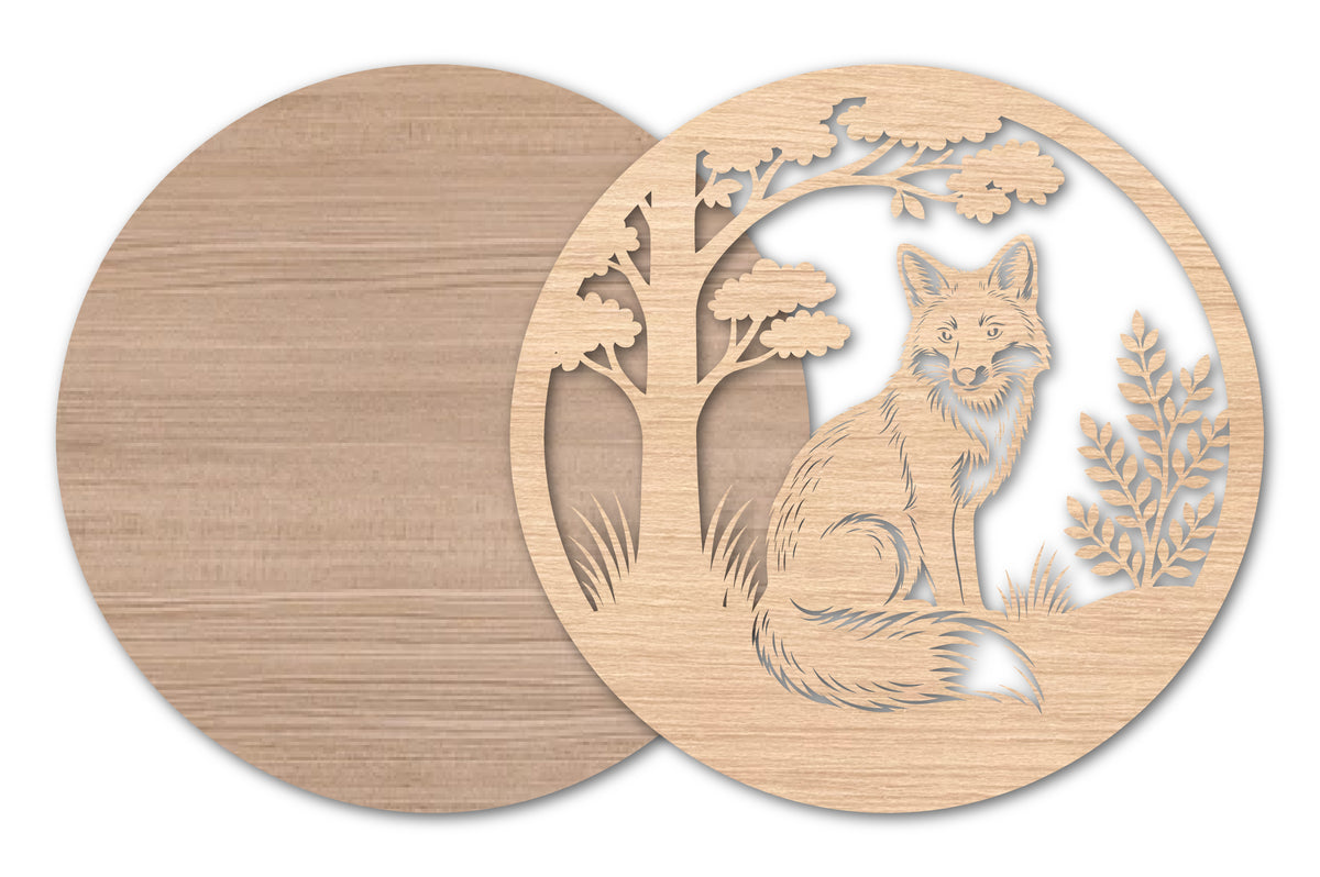 Fox Round Sign Laser Cut SVG